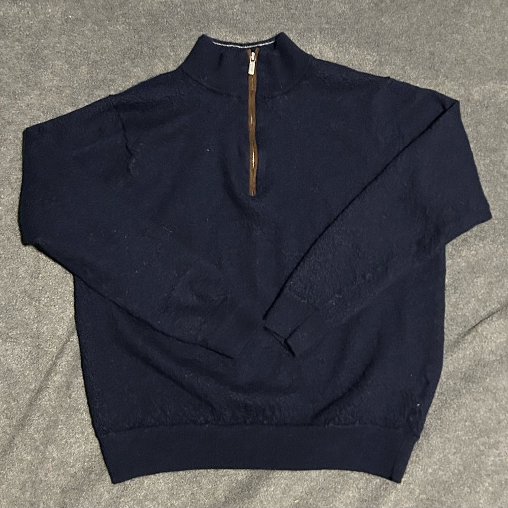 Peter Millar Merino Wool Blend Quarter Zip Pullover Sweater - M - Picture 3 of 11